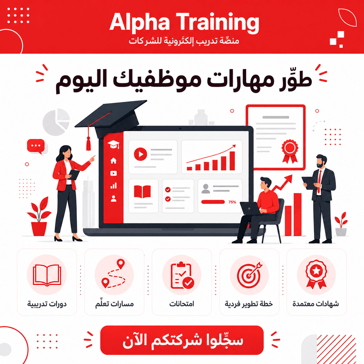 لوحة التقارير ومتابعة الأداء في Alpha Training
